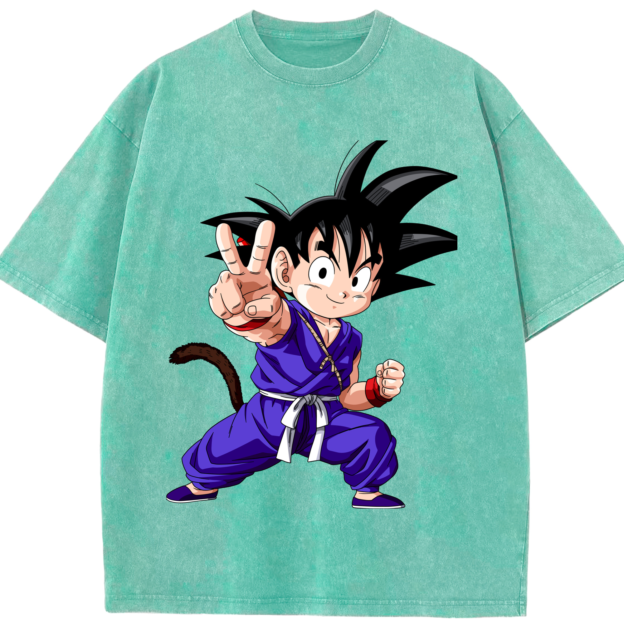 （画像用） ドラゴンボール 孫悟空（そん ごくう）Son Goku カカロット DRAGON BALL Kakarotto 綿100% ヴィンテージ風 半袖Tシャツ（フロントプリント）